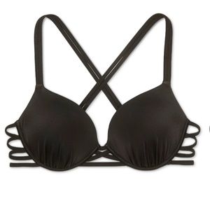 32a padded push up black bikini top